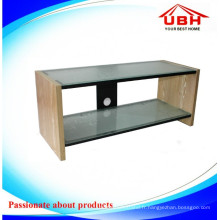 MDF Frame Carved Glass TV Cabinet / Glass TV Stand
